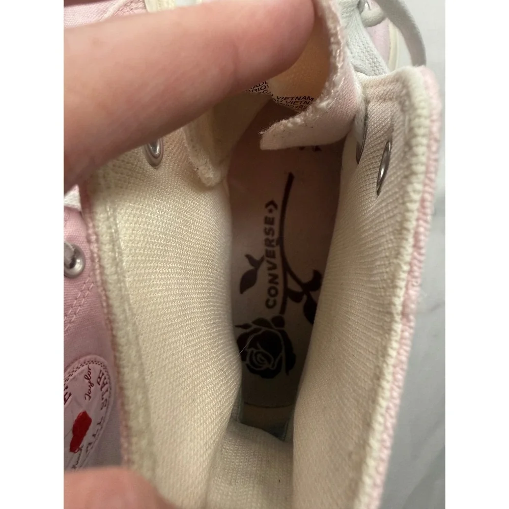 Converse Chuck Taylor All Star Lift Hearts High Top Pink Canvas Sneakers W 7.5